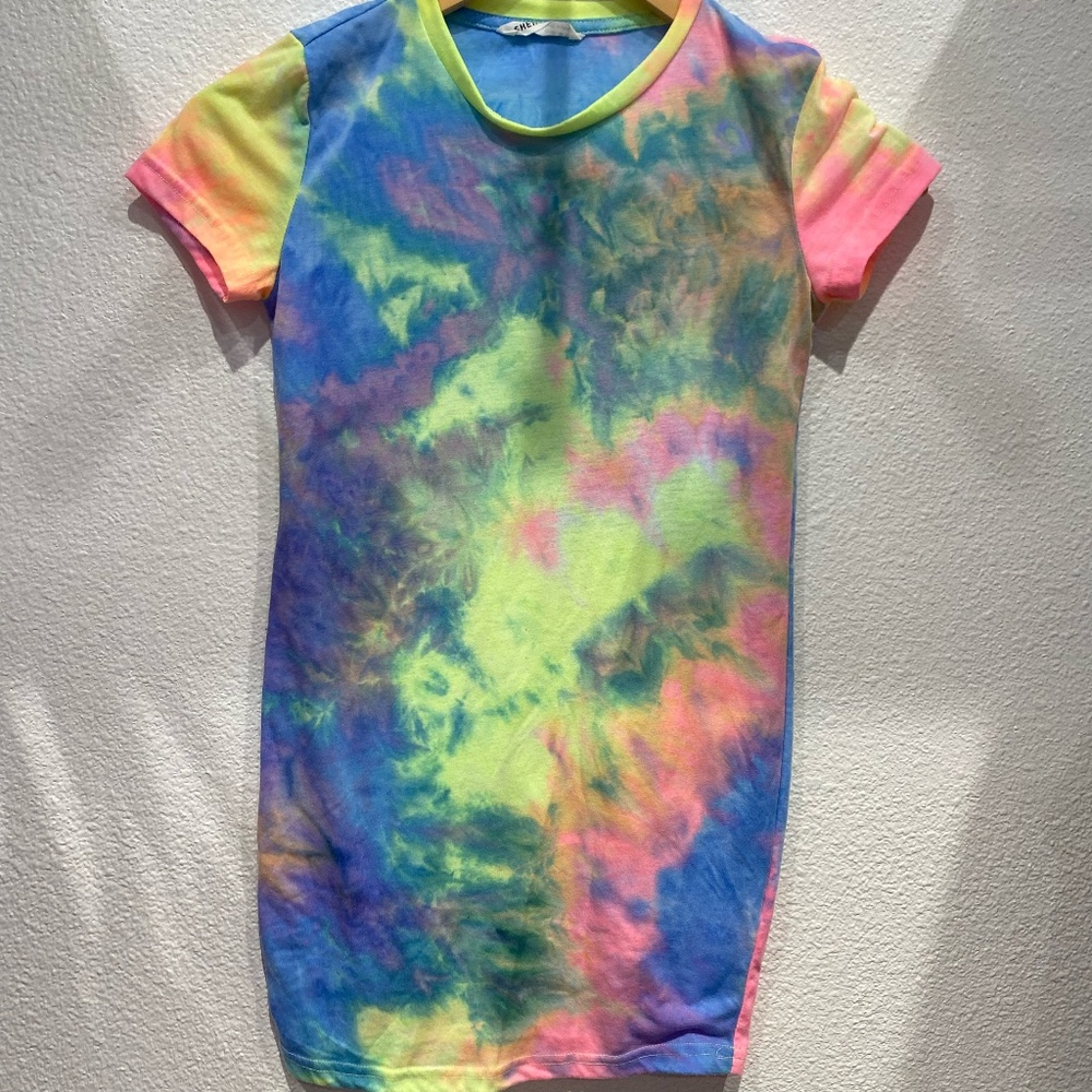 Girls Tie Dye Butterfly Tee Dress